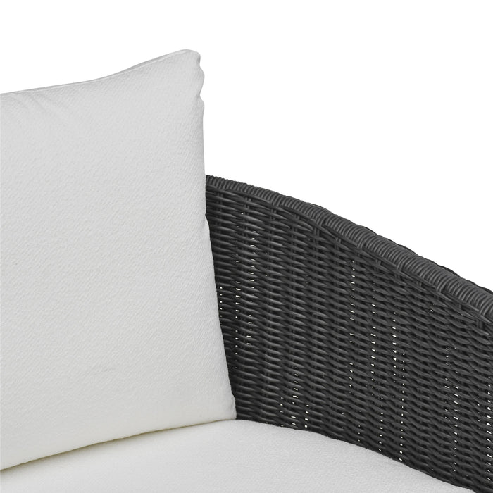 Alexa Rattan Performance Fabric Outdoor Armchair