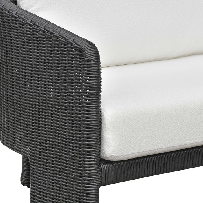 Alexa 80" Rattan Performance Fabric Outdoor Sofa - Dream Home Furniture & Mattress (Waite Park, MN)