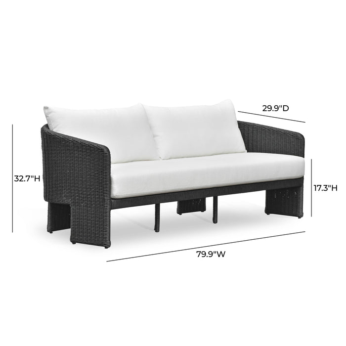 Alexa 80" Rattan Performance Fabric Outdoor Sofa - Dream Home Furniture & Mattress (Waite Park, MN)
