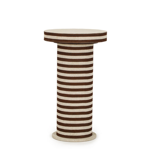 Lyra Natural Striped Cotton Jute Contract-Grade Side Table - Dream Home Furniture & Mattress (Waite Park, MN)
