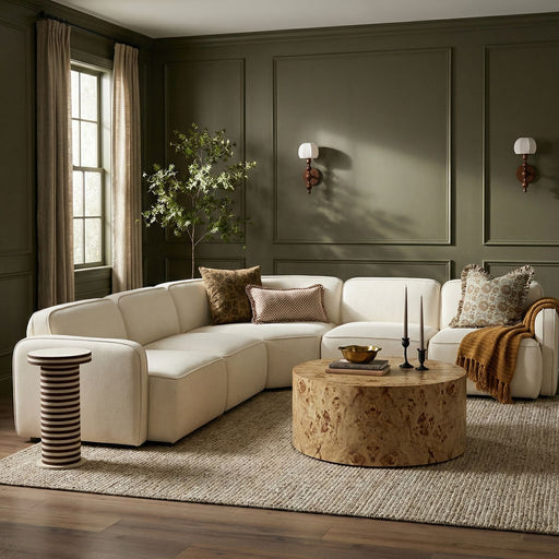 Lyra Natural Striped Cotton Jute Contract-Grade Side Table - Dream Home Furniture & Mattress (Waite Park, MN)
