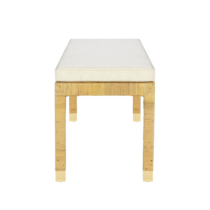 Amara Cream Contract-Grade Linen Bench