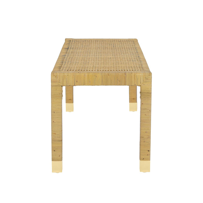 Amara Cream Contract-Grade Linen Bench