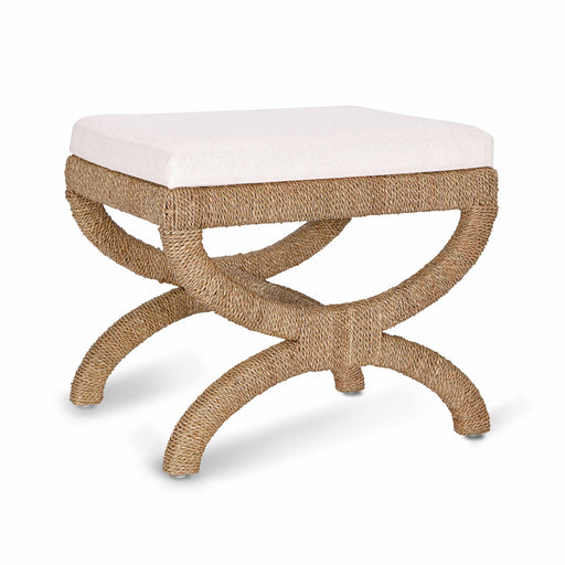 Kappa Cream Contract-Grade Fabric and Natural Seagrass Accent Stool - Dream Home Furniture & Mattress (Waite Park, MN)