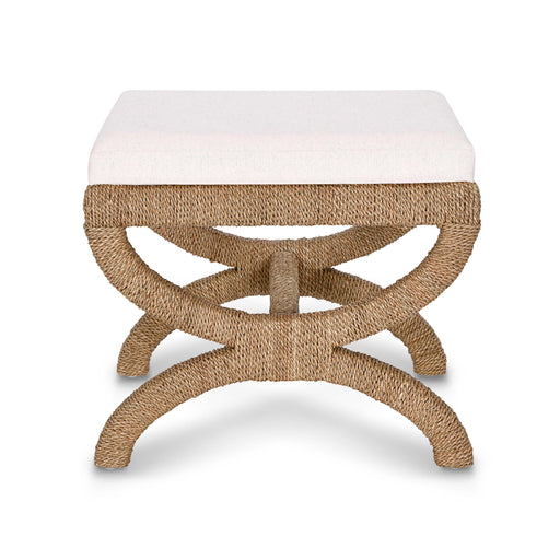 Kappa Cream Contract-Grade Fabric and Natural Seagrass Accent Stool - Dream Home Furniture & Mattress (Waite Park, MN)