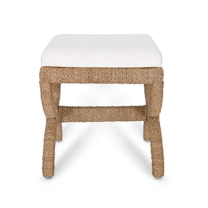 Kappa Cream Contract-Grade Fabric and Natural Seagrass Accent Stool - Dream Home Furniture & Mattress (Waite Park, MN)