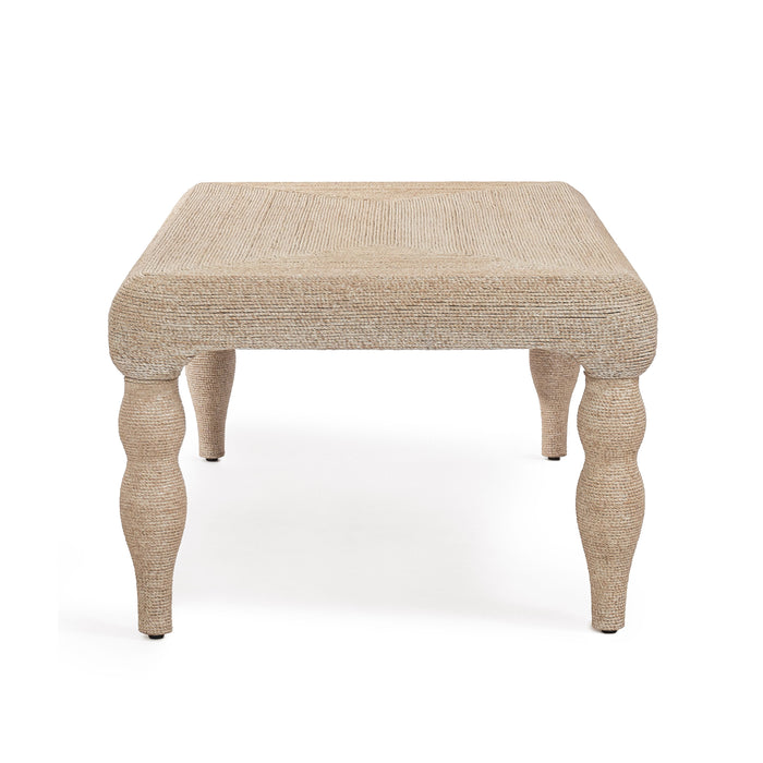 Vicky 49" Natural Woven Seagrass Rectangular Coffee Table
