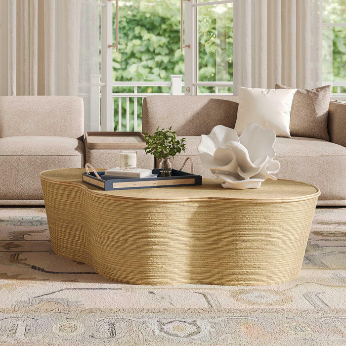Slab 60" Natural Seagrass Coffee Table - Dream Home Furniture & Mattress (Waite Park, MN)