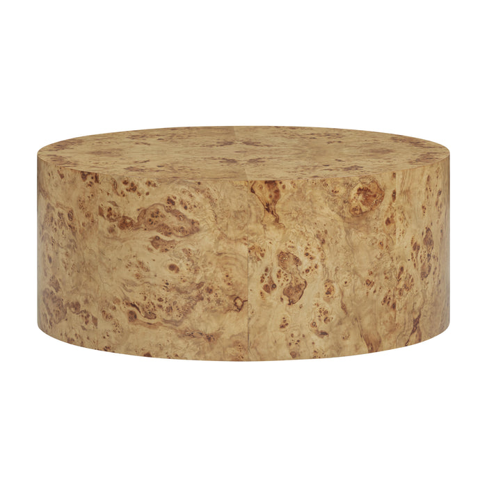 Fig 36" Natural Burl Drum Round Coffee Table