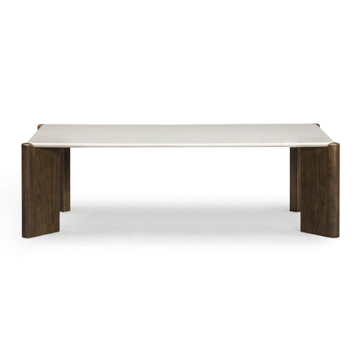 Restis 52" Cream Quartz Rectangular Coffee Table - Dream Home Furniture & Mattress (Waite Park, MN)