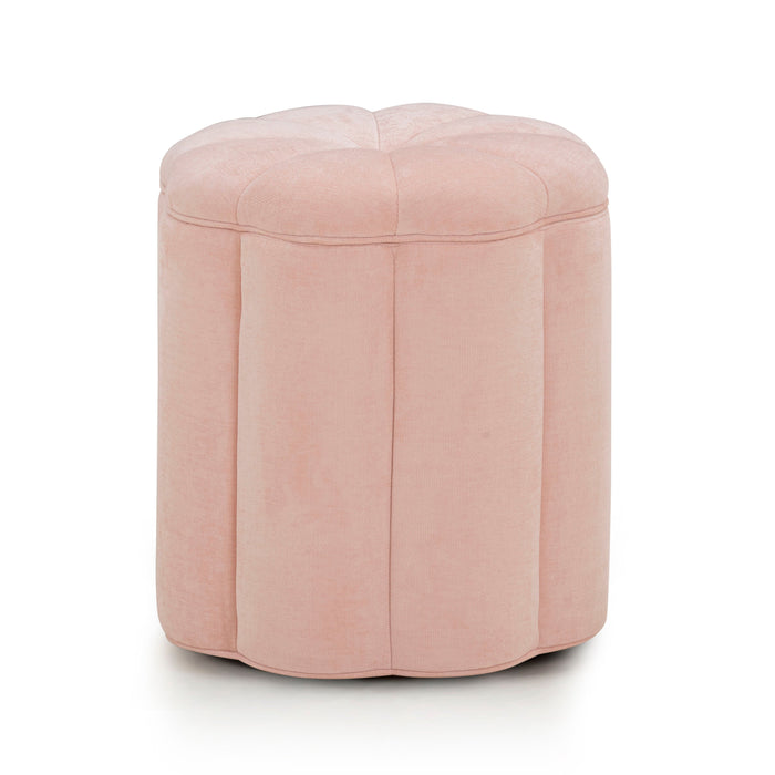 Fleur Textured Performance Velvet Storage Ottoman