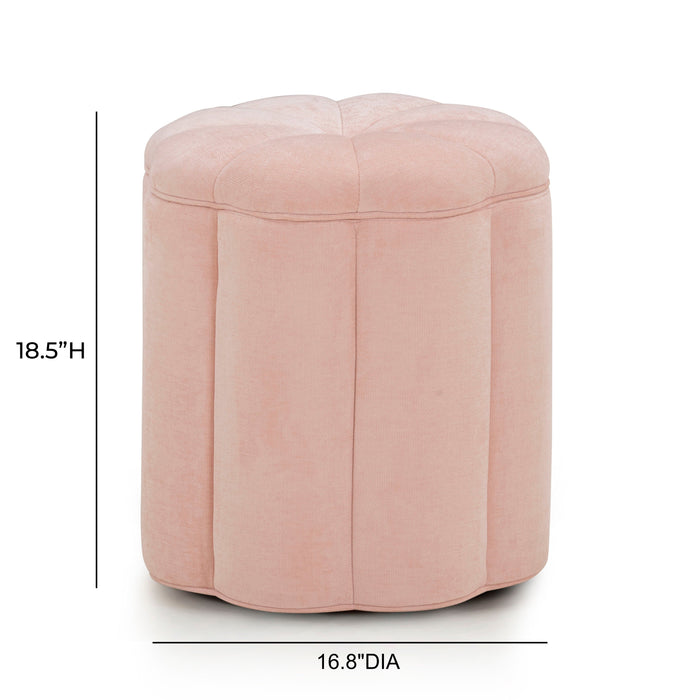 Fleur Textured Performance Velvet Storage Ottoman