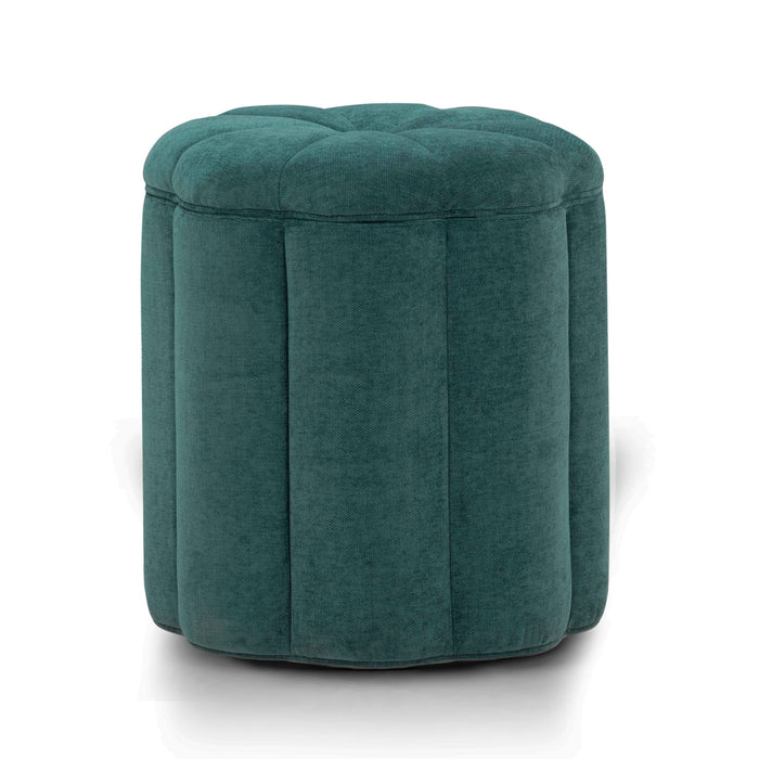 Fleur Textured Performance Velvet Storage Ottoman