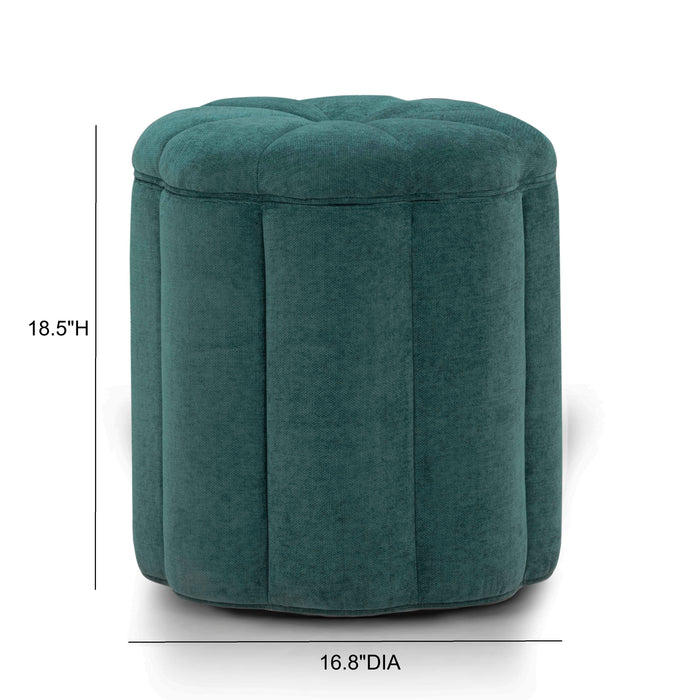 Fleur Textured Performance Velvet Storage Ottoman