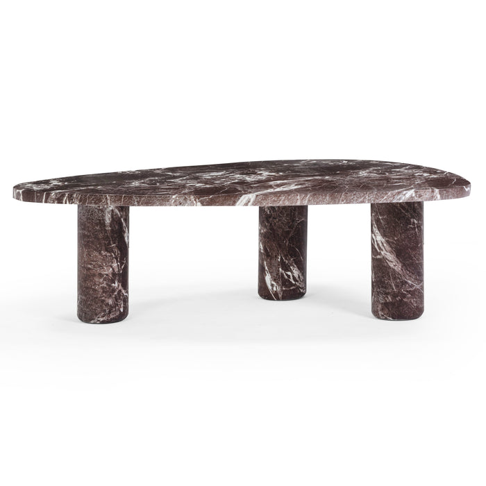Libby Faux Red Levanto Marble Indoor/Outdoor Coffee Table (36"-48")