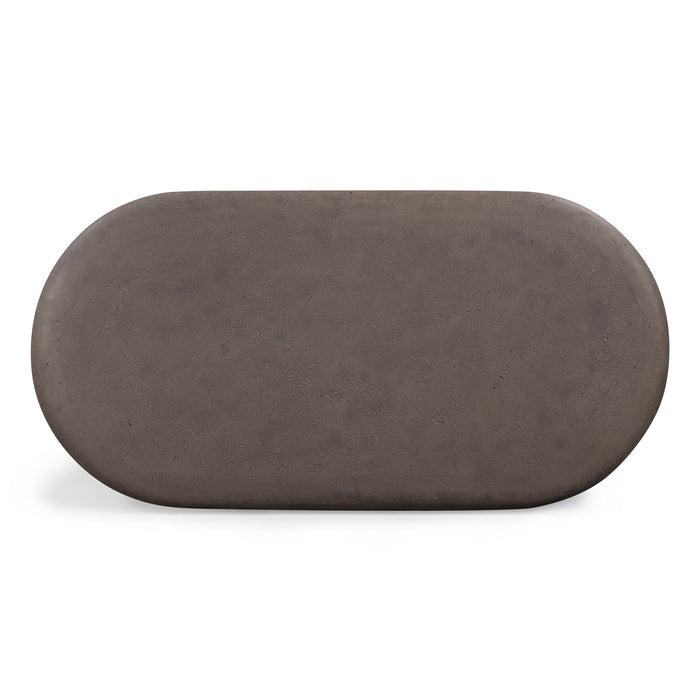 Suraya 55" Indoor/Outdoor Concrete Rounded Coffee Table