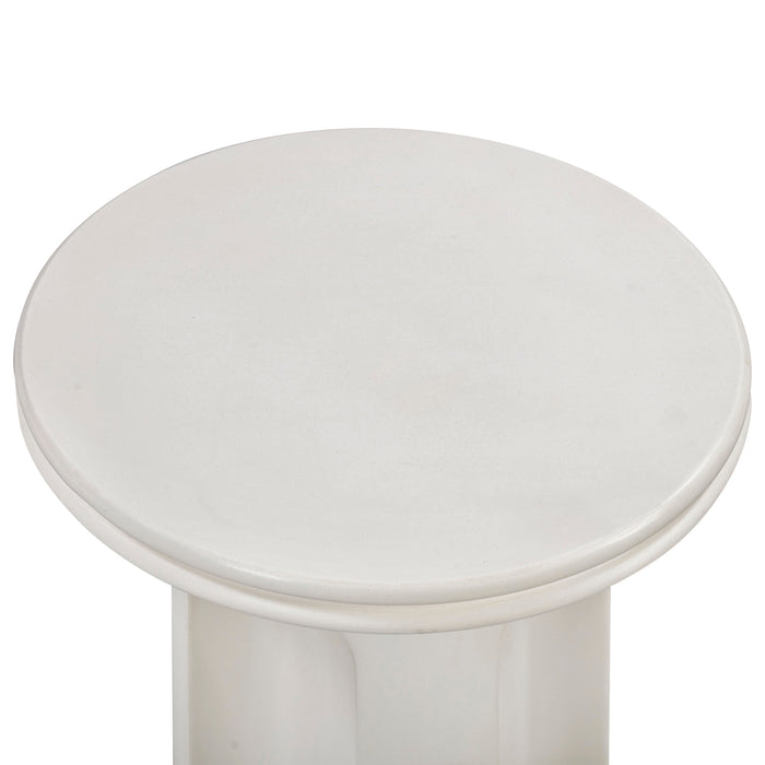 Cassandra Ivory Indoor/Outdoor Concrete Side Table