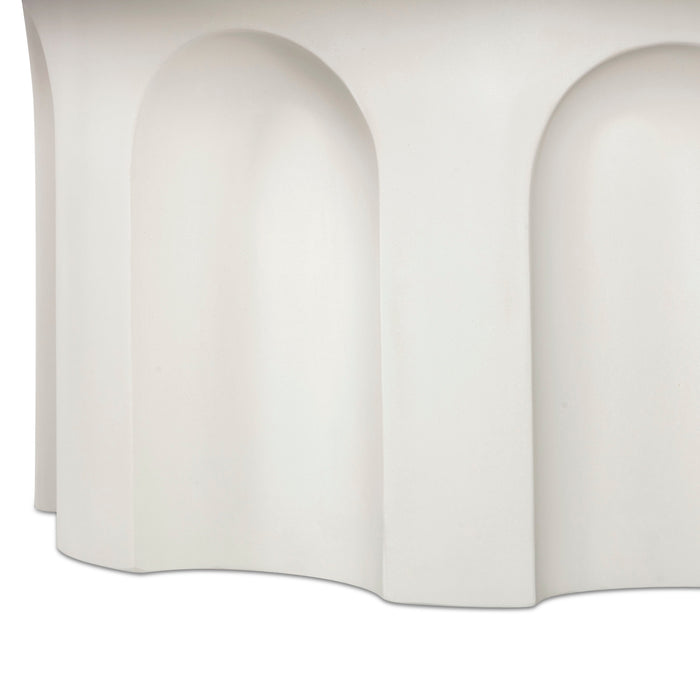 Cassandra 38" Ivory Indoor/Outdoor Concrete Round Coffee Table