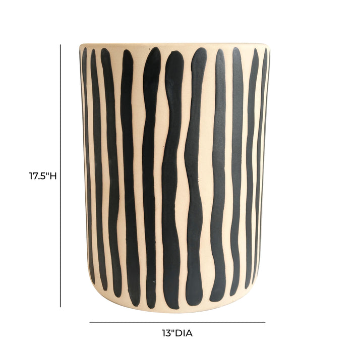 Tempest Indoor/Outdoor Ceramic Table in Stripes