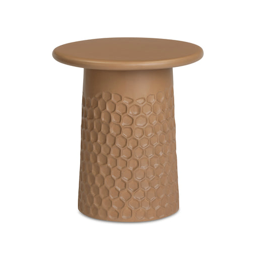 Hessa Indoor/Outdoor Concrete Chiseled Side Table - Dream Home Furniture & Mattress (Waite Park, MN)