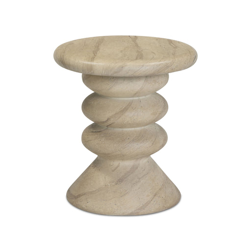 Hyre Faux Travertine Indoor/Outdoor Concrete Side Table - Dream Home Furniture & Mattress (Waite Park, MN)