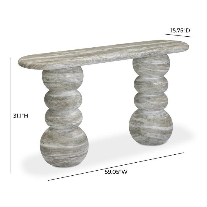 Hyre 59" Faux Stone Indoor/Outdoor Concrete Console Table - Dream Home Furniture & Mattress (Waite Park, MN)