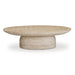 Sonia 51" Faux Travertine Indoor/Outdoor Concrete Coffee Table - Dream Home Furniture & Mattress (Waite Park, MN)