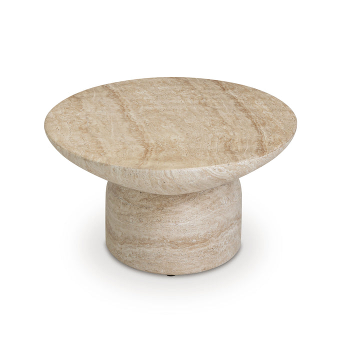 Sonia 51" Faux Travertine Indoor/Outdoor Concrete Coffee Table - Dream Home Furniture & Mattress (Waite Park, MN)