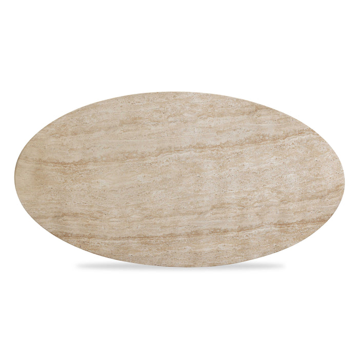 Sonia 51" Faux Travertine Indoor/Outdoor Concrete Coffee Table - Dream Home Furniture & Mattress (Waite Park, MN)