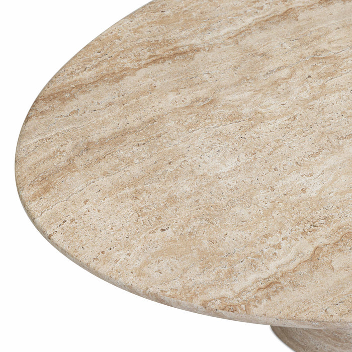 Sonia 51" Faux Travertine Indoor/Outdoor Concrete Coffee Table - Dream Home Furniture & Mattress (Waite Park, MN)