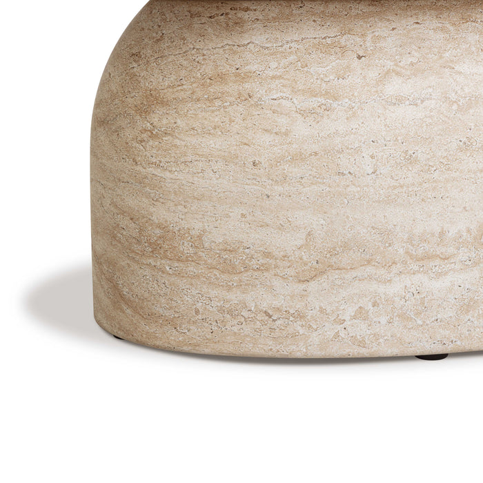 Sonia 51" Faux Travertine Indoor/Outdoor Concrete Coffee Table - Dream Home Furniture & Mattress (Waite Park, MN)