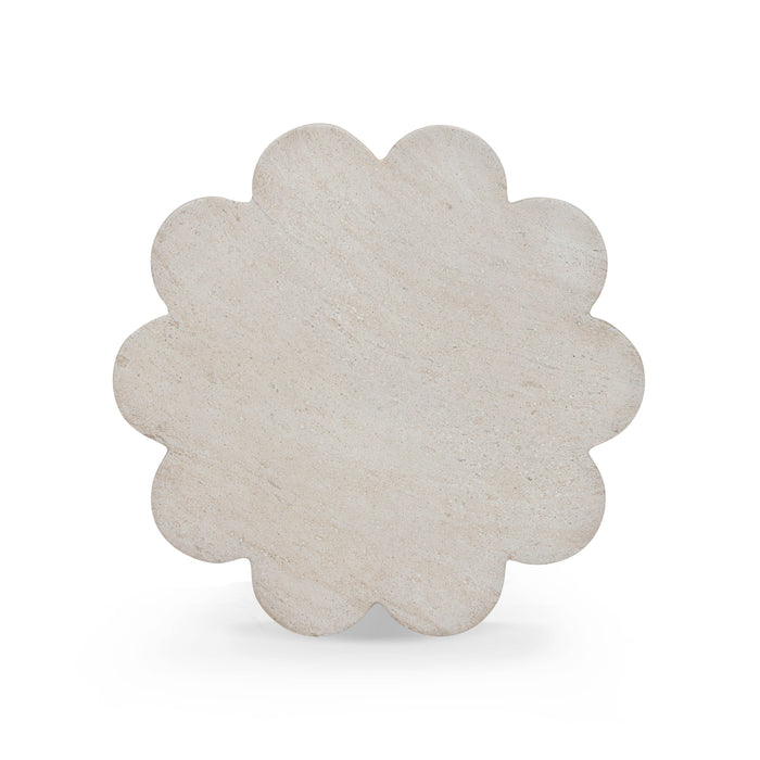 Blossom Faux Travertine Indoor/Outdoor Concrete Side Table