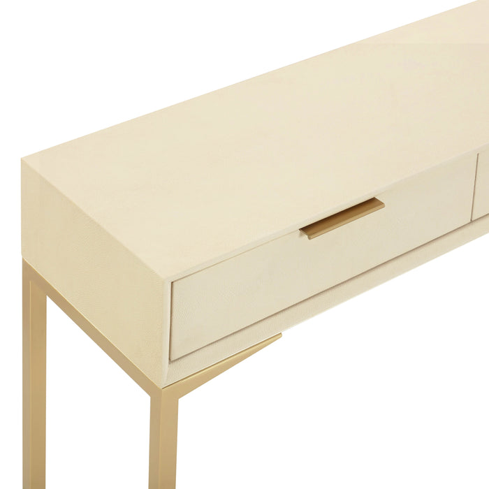 Pesce 59" Faux Shagreen 3-Drawer Console Table