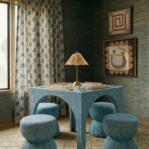 Tomlin Ruched Performance Fabric Game Ottoman - Dream Home Furniture & Mattress (Waite Park, MN)