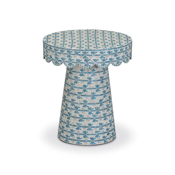 Lady Blue Ribbon Capiz Shell Round Side Table