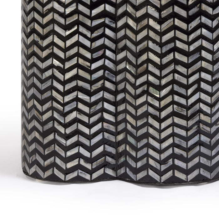 Truffle Black Mother of Pearl Shell Side Table