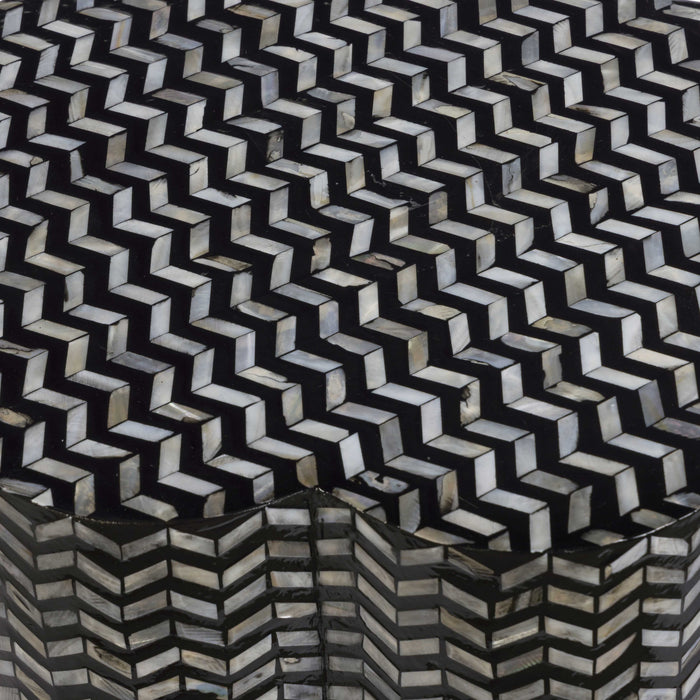 Truffle Black Mother of Pearl Shell Side Table