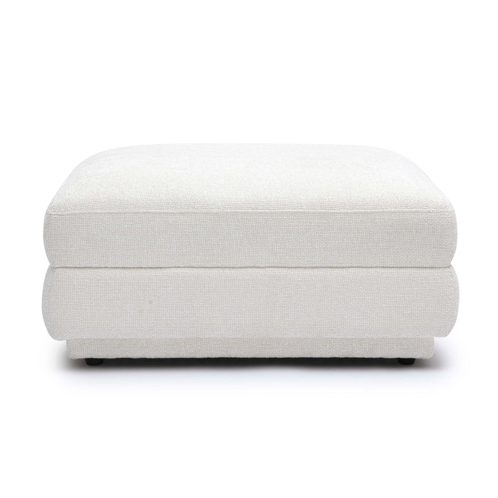 Perry Cream Performance Chenille Modular Ottoman