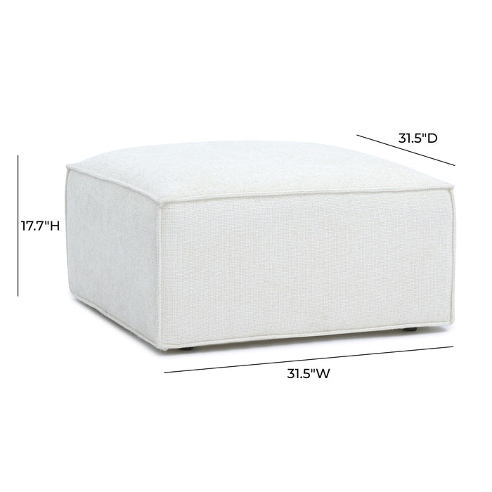 Mindy Performance Chenille Basketweave Ottoman