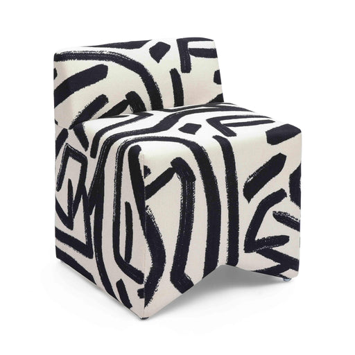 Pippa Black Brushstroke Print Contract Grade Accent Stool - Dream Home Furniture & Mattress (Waite Park, MN)