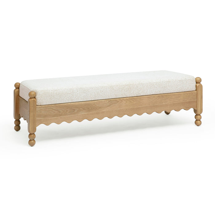 Thelma 56" Cream Performance Basketweave Bench