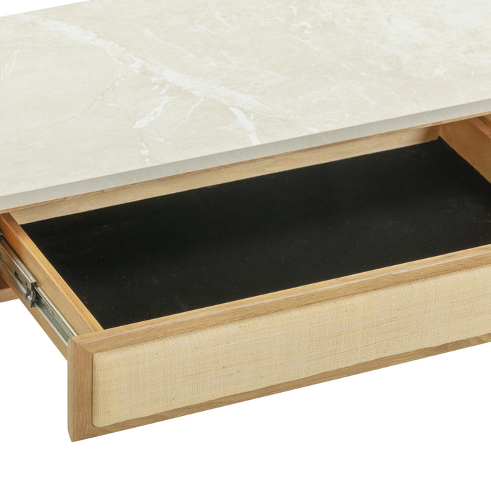 Paige 56" Natural Oak 2-Drawer Console Desk