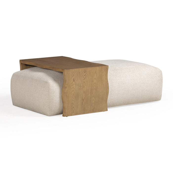 Spencer 54" Performance Basketweave Ottoman with Bridge Table - Dream Home Furniture & Mattress (Waite Park, MN)
