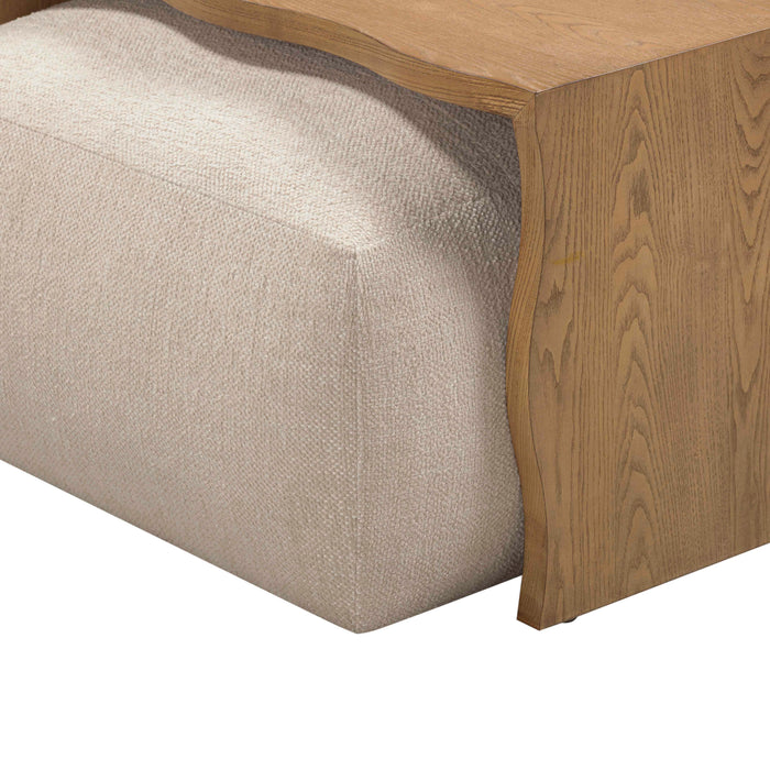 Spencer 54" Performance Basketweave Ottoman with Bridge Table - Dream Home Furniture & Mattress (Waite Park, MN)