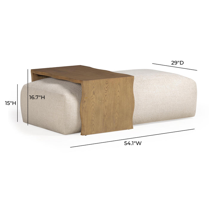 Spencer 54" Performance Basketweave Ottoman with Bridge Table - Dream Home Furniture & Mattress (Waite Park, MN)