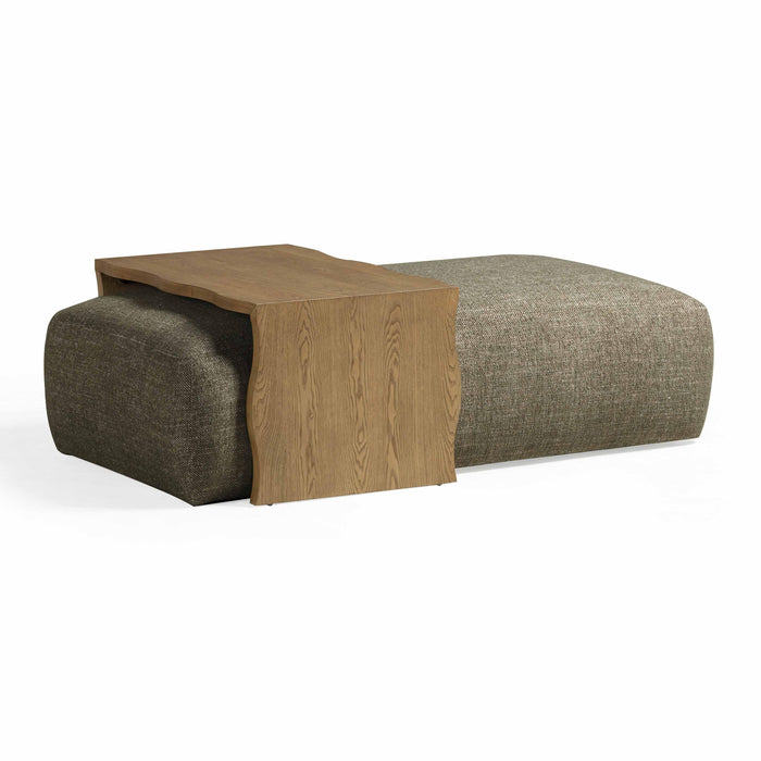 Spencer 54" Performance Basketweave Ottoman with Bridge Table - Dream Home Furniture & Mattress (Waite Park, MN)