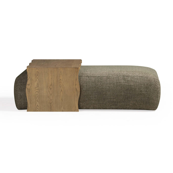 Spencer 54" Performance Basketweave Ottoman with Bridge Table - Dream Home Furniture & Mattress (Waite Park, MN)
