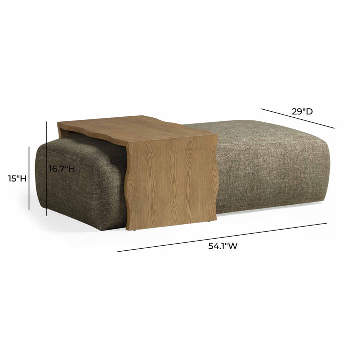 Spencer 54" Performance Basketweave Ottoman with Bridge Table - Dream Home Furniture & Mattress (Waite Park, MN)