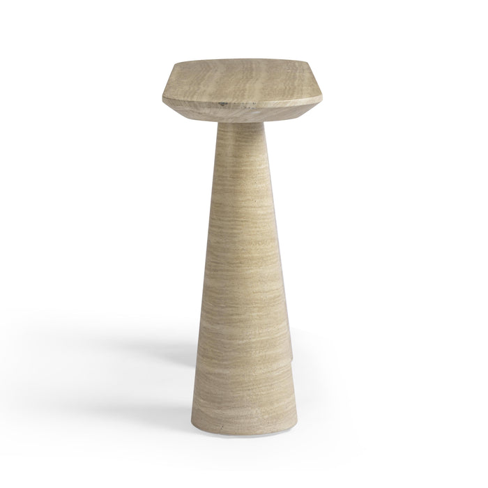 Sandra 47" Faux Travertine Indoor/Outdoor Console Table