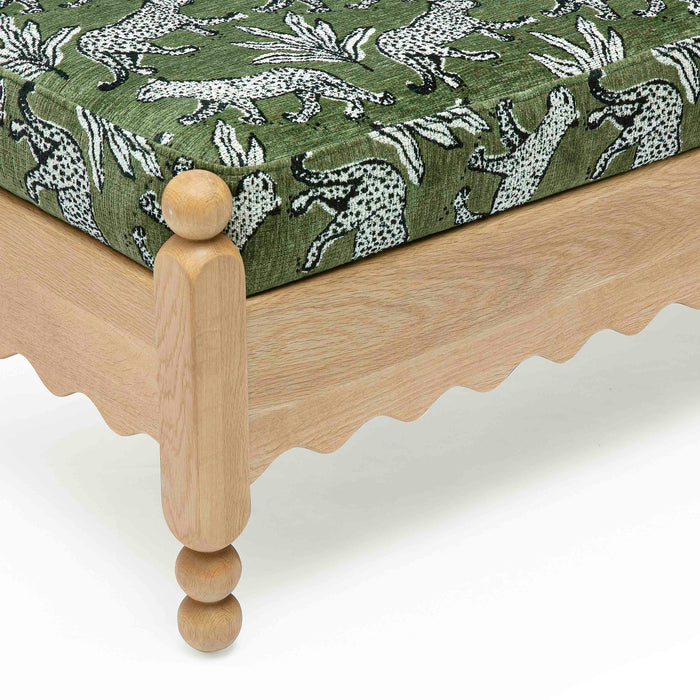 Thelma 56" Leopard Performance Jacquard Fabric Bench